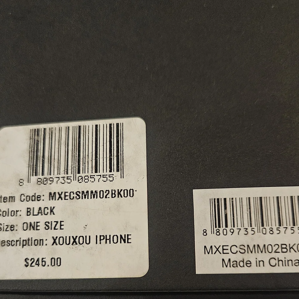 MCM Black Phone Case with Strap